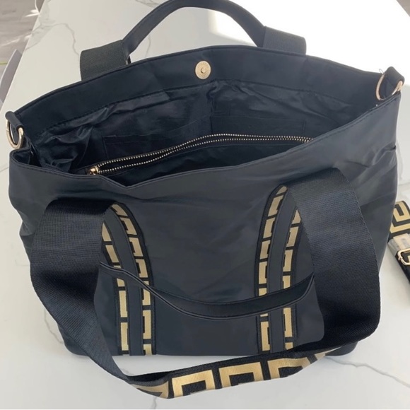 Versace Parfum Medusa Tote Shopping Travel Gym Work Shoulder Bag Black New - Picture 8 of 14